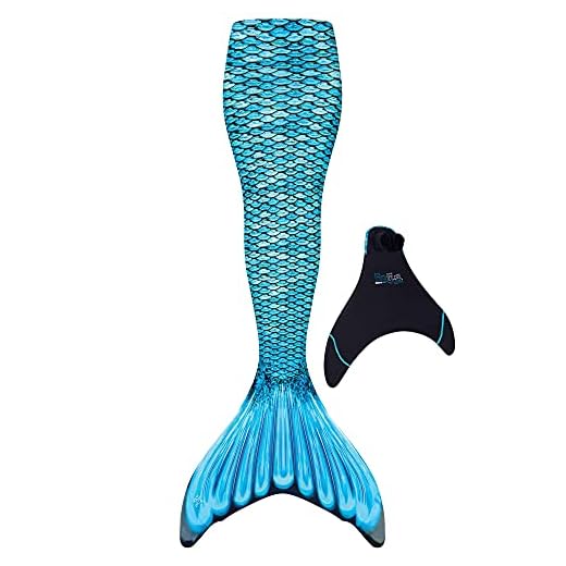 Fin Fun Mermaidens - Mermaid Tails for Swimming for Girls and Kids with Monofin, 6, Tidal Teal