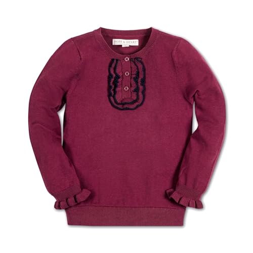 Hope & Henry Girls' Cable Knit Raglan Turtleneck Sweater