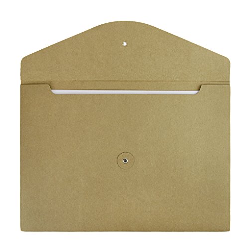 Pack 10 A4 Kraft File Bag Brown Paper Document Portfolio Pocket Organizer Folder Envelope With Button Closure #TOP1