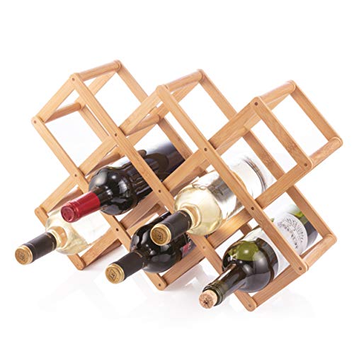BERELA – BOTBAM Soporte Botellas de Vino Bambú, Organizador de Botellas de Vino, Botelleros para Exhibición de Vinos,...