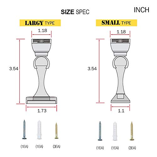 Cg Plus Magnetic Door Stop, Stainless Steel, Magnetic Door Catch, Door Holder, Door Stops, Wall Mounted, Floor Mounted, Door Banging Prevention (Small X 2Pack, Satin Nickel) #TOP4