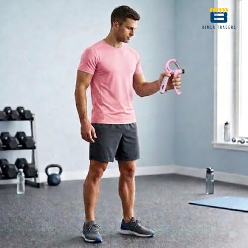 Image of CRAE Hand Gripper with Counter - Adjustable Grip Strengthener, 60 KG Capacity for Forearm, Wrist & Finger Workout Men & Women (Pink)