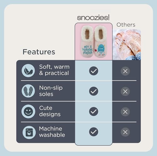 Image of Snoozies Slipper Socks -Funny Quote House Slippers for Women, Non-Slip Fuzzy