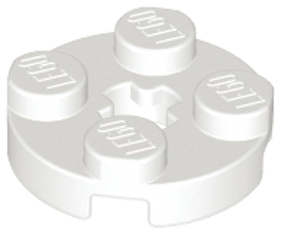LEGO Round Plate 2 x 2 with Axle Hole, Part 4032 (White, 100, Bricks)
