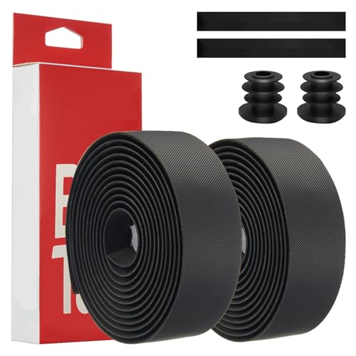 2 Rolls Cycling Bike Handlebar Tape Road Bike Bar Tape EVA Bicycle Handle Strong Grip Tapes Anti Slip Shock-Absorbing Sweat Absorbent with 2 Handlebar Plugs for Gravel Road Bikes 215 cm x 3 cm