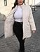Freetrack Women's Plus Size Long Quilted Jackets Diamond Quilted Lightweight Jacket Stand Collar for Spring Fall Beige L
