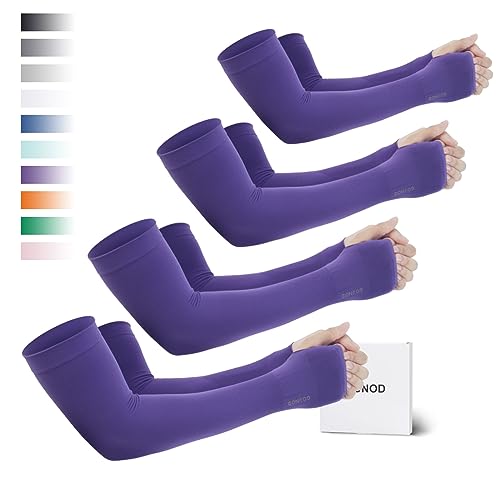 GOUNOD Sun Protection Cooling Arm Sleeves with Thumb Holes - Gardening Outdoors Sports Workouts Sunscreen Arm Sleeves