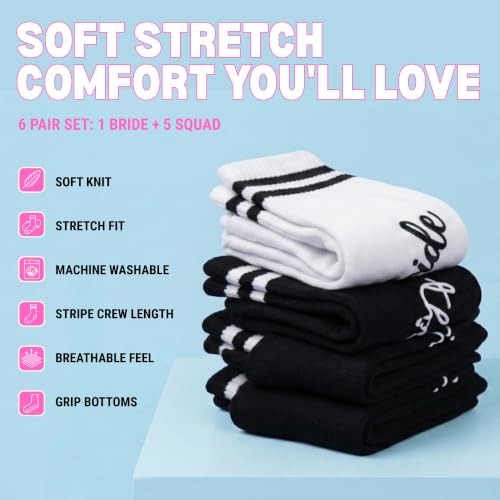 Image of Funky Junque Bride Crew Socks, Bachelorette Wedding Party Gift