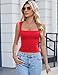 Avidlove Crop Tops for Women Sexy Square Neck Red Tank Top Undershirt Soft Comfortable Summer