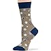 7BIGSTARS KINGDOM Women Viscose From Bamboo Fashion Socks - 4 Pack Medium - Heart, Love Birds, Stripe, Camomile - Casual Crew Seamless, Navy Blue, Khaki, Beige Sock Size 9-11 Shoe Size 5-9 M