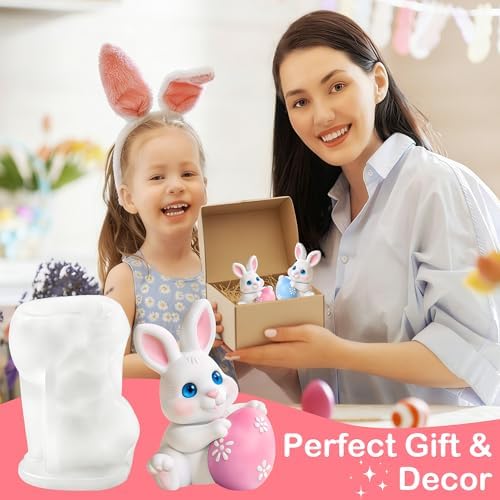3D Bunny Candle Silicone Mold with Egg, Cute Big-Eye Rabbit Shape for DIY Candle Making, Home Decoration & Craft Gifts — 사진 6
