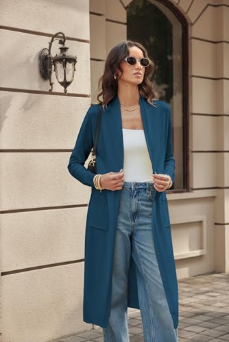 Image of GRACE KARIN Essential Solid Open Front Maxi Long Knitted Cardigan Sweater for Women