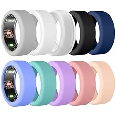 TiMOVO 10Pack Custodia per anello Compatibile con Oura Ring Gen 4/Gen 3/Galaxy Ring/Ring AIR/RingConn, Antigraffio elastico in silicone Oura Ring Cover per donne uomini, taglia S Colorful