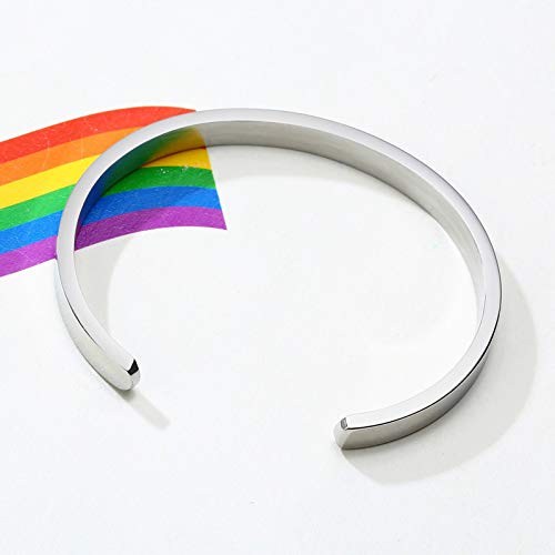 de Bissexual em Titânio em aço Inoxidável -íris, Prata