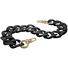 Luomorgo 1 Pc Acrylic Purse Chain Handbag Strap, Black Acrylic Chain Strap Replacement, Adjustable Purse Chain Handles for Shoulder Bags, Clutch Purse DIY Crafts 17.7" Length