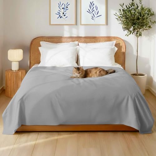 Miniatura 4 de Dreamzie Sabanas Encimera - 220x270 Gris - Microfibra Cepillada Ultrasuave Para Cama Doble 120x200 140x190 - Certificada Oeko-Tex