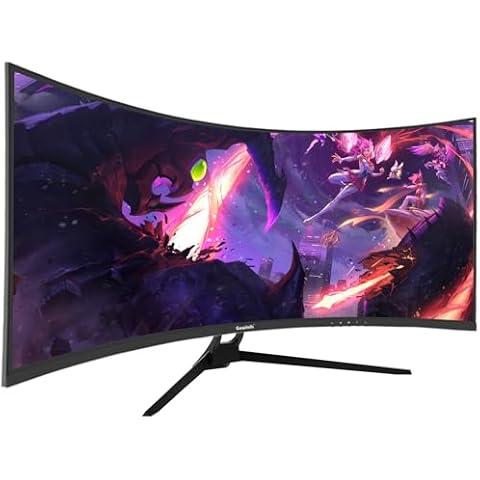 Gawfolk 34 Inch Ultrawide Curved 144Hz Gaming Computer Monitor 1500R PC Screen,21:9 UWQHD (3440x1440),Adaptive Sync,178° Viewing Angle,Display Port、HDMI2.0,Compatible with Wall mounting - Black Cover