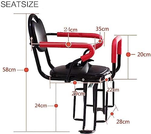 Kids Bike Rear Seat with Safety Fence, Handle & Pedal Support - Secure, Comfortable & Easy to Install - Perfect for Children Ages 2-6 Years