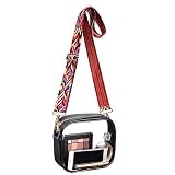 FANGSUN Clear Bag Stadium Approved, Clear Crossbody Purse for Women, Transparent Messenger Shoulder