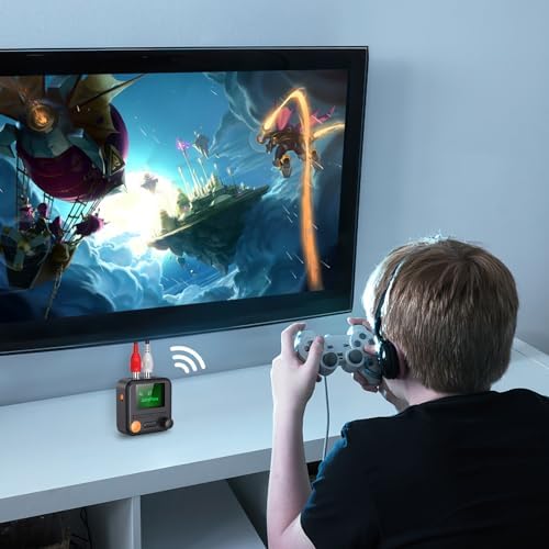 Oria Adapter Bluetooth 5.2 Aux, nadajnik/odbiornik audio Bluetooth 2 w 1, wyświetlacz 1,4 cala, bezprzewodowy adapter muzyczny Bluetooth, do telewizora, domowego zestawu stereo, słuchawek