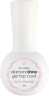 Daily Charme Diamond Shine No-Wipe Top Coat Gel Nail Polish 15ml, High Gloss, Super Shiny, Long-Lasting Top Gel for Nails, Soak Off, Home DIY and Professional