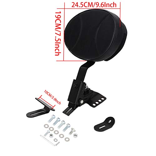 AUFER Adjustable Plug-in Rider Backrest Custom Fit for Touring 1997-2020 Road King/Street Glide/Road Glide/Electra Glide
