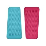 EIOKIT-Silicone-Heat-Resistant-Travel-Mat-Pouch-for-Hair-StraightenerCrimping-IronHair-Curling-IronHair-Curling-WandFlat-IronHair-Waving-Iron-and-Hair-Styling-Tools-2-Pack-Hot-PinkSky-Blue