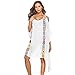 Produktbild Familybox Damen Strandkleid halber Ärmel Bikini Cover Up Strandponcho Sommer Bademode Strand Vertuschen Longshirt Tunika Strand Pareo