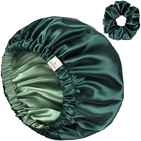 YANIBEST Adjustable Satin Bonnet Double Layer Hair Bonnet for Sleeping Bonnets for Women Hats Curly Natural Hair, Sage