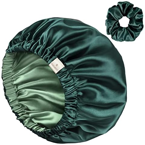 YANIBEST Double Layer Satin Bonnet Silk Bonnet Adjustable Hair Bonnet for Sleeping Hair Bonnets for Women Curly Natural Hair Cover