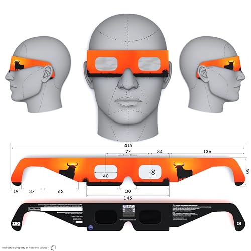 Miniatura 3 de Gafas Eclipse Solar Homologadas Iso 12312-2 Ce Epi Fabricante Europeo Reconocido Aas Eclipse Total España 2026 Bull Pack De 1