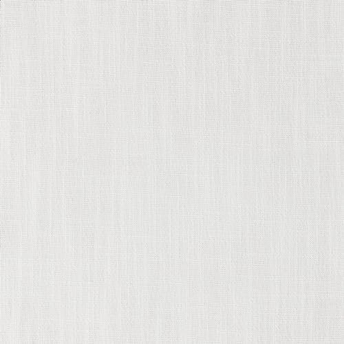 Image of ZeeMart Linen Textured Border Table Runner, 14 x 108 Inch White, Farmhouse Style White Table Runners 108 Inches Long, Easy Care Everyday Polyester Table Runner