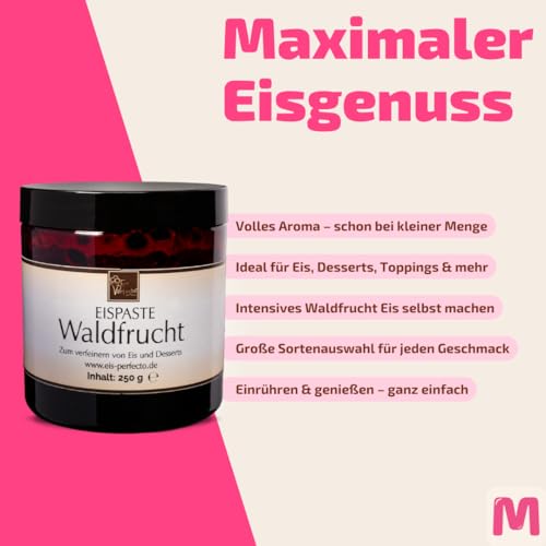 Waldfrucht-Eispaste für fruchtiges aromatisches Eis » Auch zum Verfeinern von leckerem Eis, Desserts, Getränke, Pralinen Torten und vielem mehr » Inhalt 250 g – Bild 4