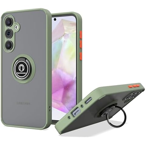 KWEICASE for Samsung A35 5G Case, Samsung Galaxy A35 5G Case with Magnetic Kickstand Matte Clear Galaxy A35 5G Phone Case Anti-Scratch Shockproof Protective Cover, Green Cover
