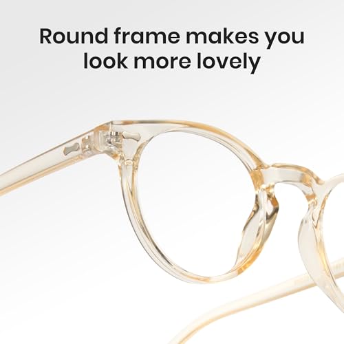 Image of Cyxus Blue Light Blocking Glasses Women Men Circle Round Chunky Retro Frame Eyeglasses for Computer Gaming 8238