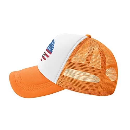 Men's Baseball Caps- Look Again Trucker Cap Orange #TOP2