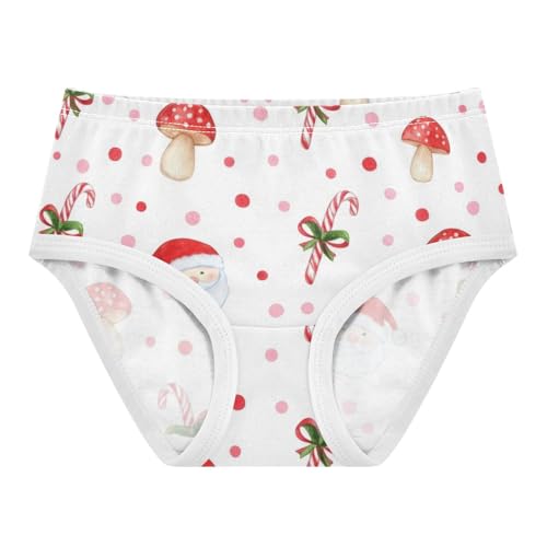 Christmas Mushroom Polka Dots Girl Panties Cute Toddler Underwear Custom Cotton Bright Briefs Underpants 2t