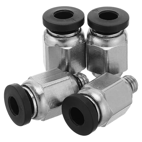 KAJNBN 4pcs M5 Threaded Straight Pneumatic Air Hose Fittings Copper Quick Connect Tube Push-to-connect Pneumatic Connector for Industrial Use