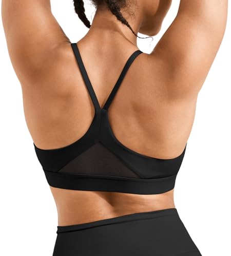 Sports Bras for Women High Support - Womens Spaghetti Strap Padded Yoga Sports Bra - Soft Comfy Y Back Workout Tops Gym