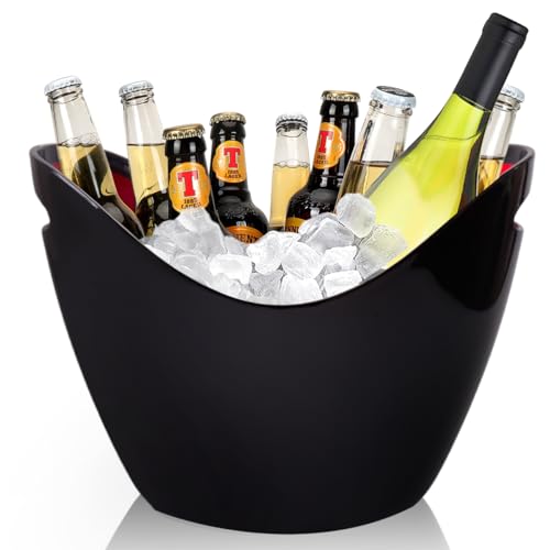 ZBPASL 8L Seau à Glace Seaux à Champagne (Black)