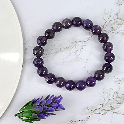 Image of Reiki Crystal Products Certified Natural Crystal Stone Round 10 mm Beads Bracelet for Men & Women | Reiki Charged Gemstone Jewellery Bracelet | Multiple Stone Variants Available