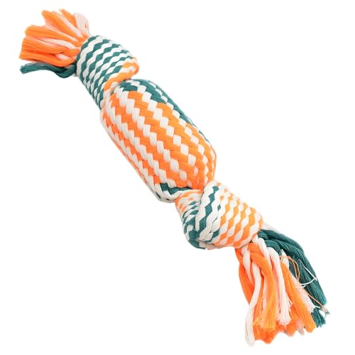 Machify Tough Cotton Dog Rope Toy with Squeak, Interactive Puppy Teething Rope