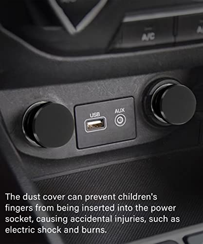 Yakefly Universal Cigarette Lighter Plug Cover,Aluminum Cigarette Lighter Socket Cover Cap,Dustproof Car Cigarette Lighter Plug Parts,Waterproof Dustproof Plug,Aluminum Plugs Car Decoration (Black) #TOP1