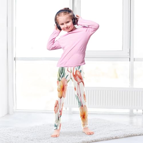 Toddler Girls Leggings Printed Yoga Pants Leggings Colorful Watercolor Flamingos for Kids4