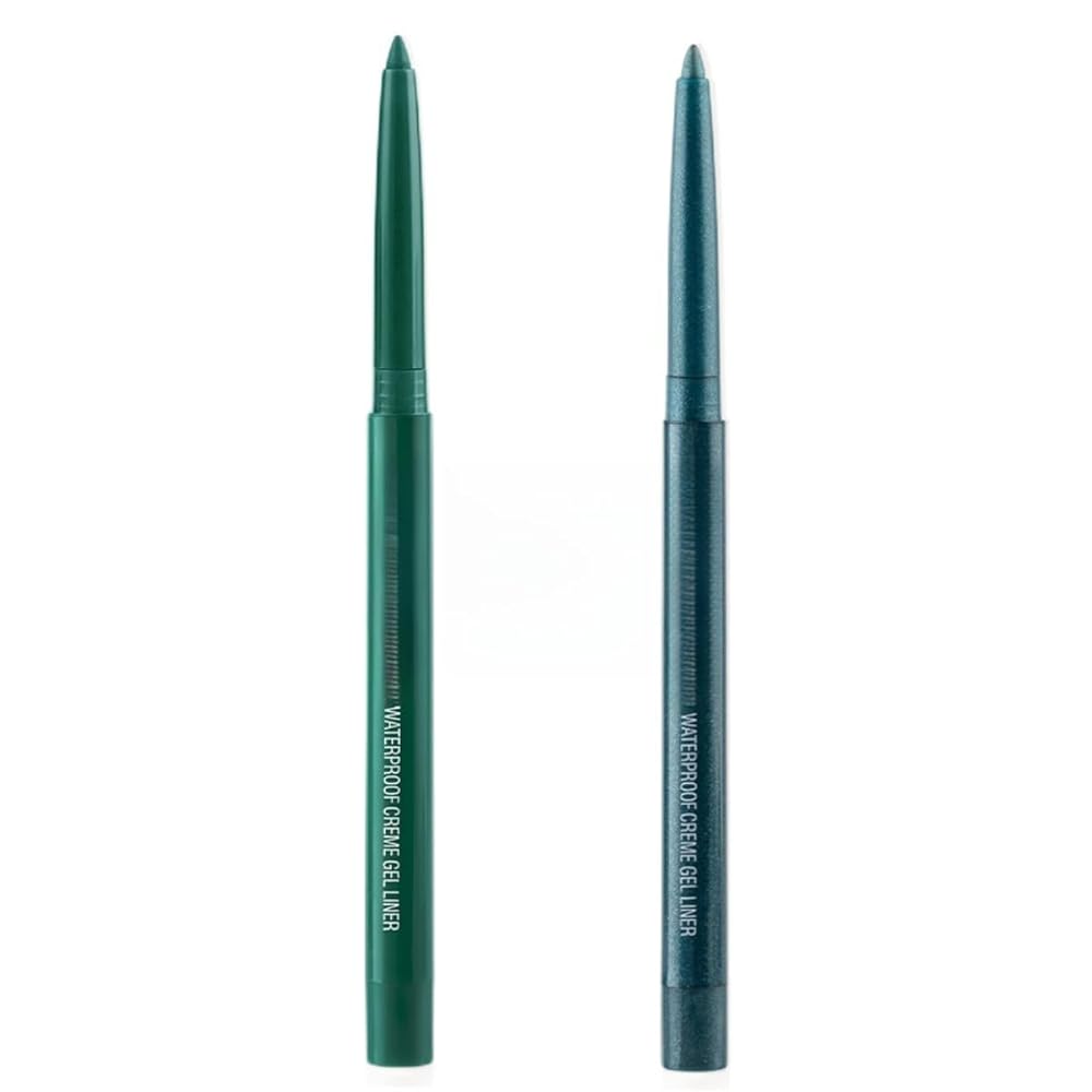 ONarisae eyeliner pencil retractable eyeliner creamy pigmented smudge proof eye liner pen Green & Shimmer Green