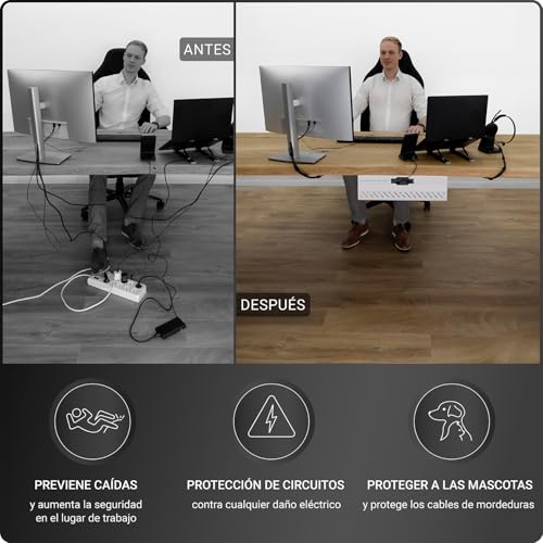 Miniatura 5 de Bandeja De Gestión De Cables Debajo Del Escritorio Sin Taladro, Gestión De Cables De Escritorio, Organizador De Cables, Gran Capacidad De Carga, Bandeja De Cables Debajo Del Escritorio Sin Taladro