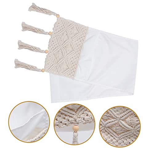 Bolsa De Reposabrazos De Sofá Revistero Boho Carrito De Noche Bohemio Soporte Para Control Remoto De Sofá Macramé Silla Brazo Silla Boho Bolso Lateral Colgante Algodón - imagen 3