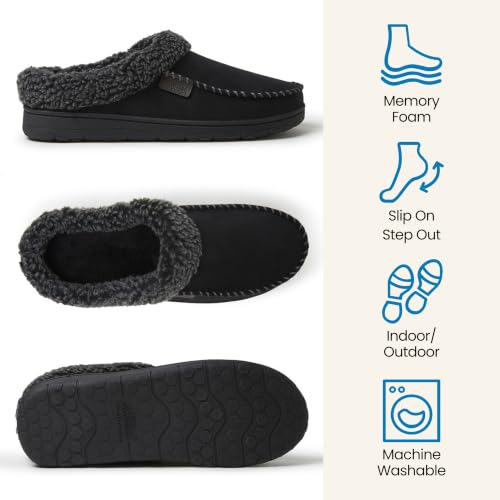 Image of Dearfoams Men's Brendan Indoor /Outdoor Breathable Memory Foam Clog House Shoe with Wide Widths Slipper