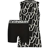 Vingino Boy’s B-234 Logo Underwear Set, Deep Black, S