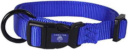 Hamilton Adjustable Nylon Dog Collar, Blue, 1" x 18-26"